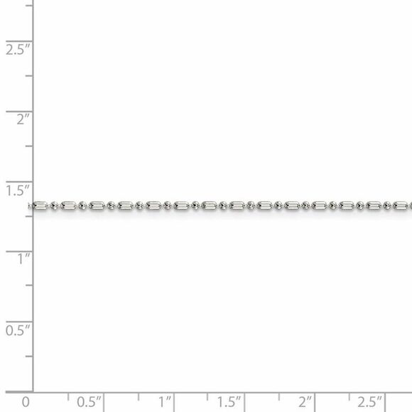 1.5mm Sterling Silver Solid Fancy Beaded Chain Necklace, 24 inch - Picture 5 of 8